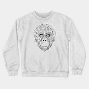 Orangutan Essence: Geometric Line Art Interpretation Crewneck Sweatshirt